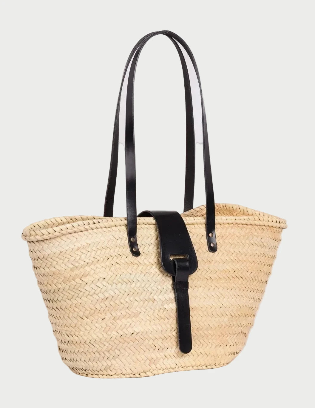  view of the spacious Fadma Large palm leaf basket bag