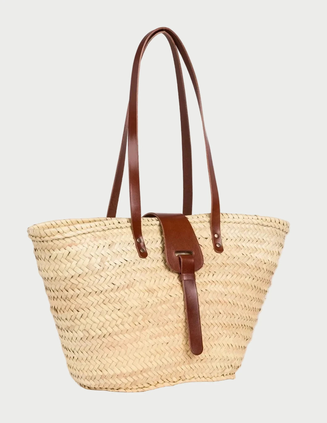 view of the spacious Fadma Large palm leaf basket bag