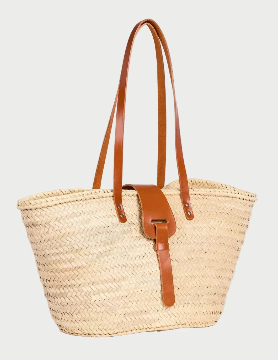 view of the spacious Fadma Large palm leaf basket bag